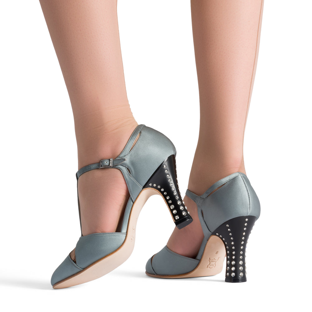 Marigold Rhinestone 1920s Pumps (Sea Green)