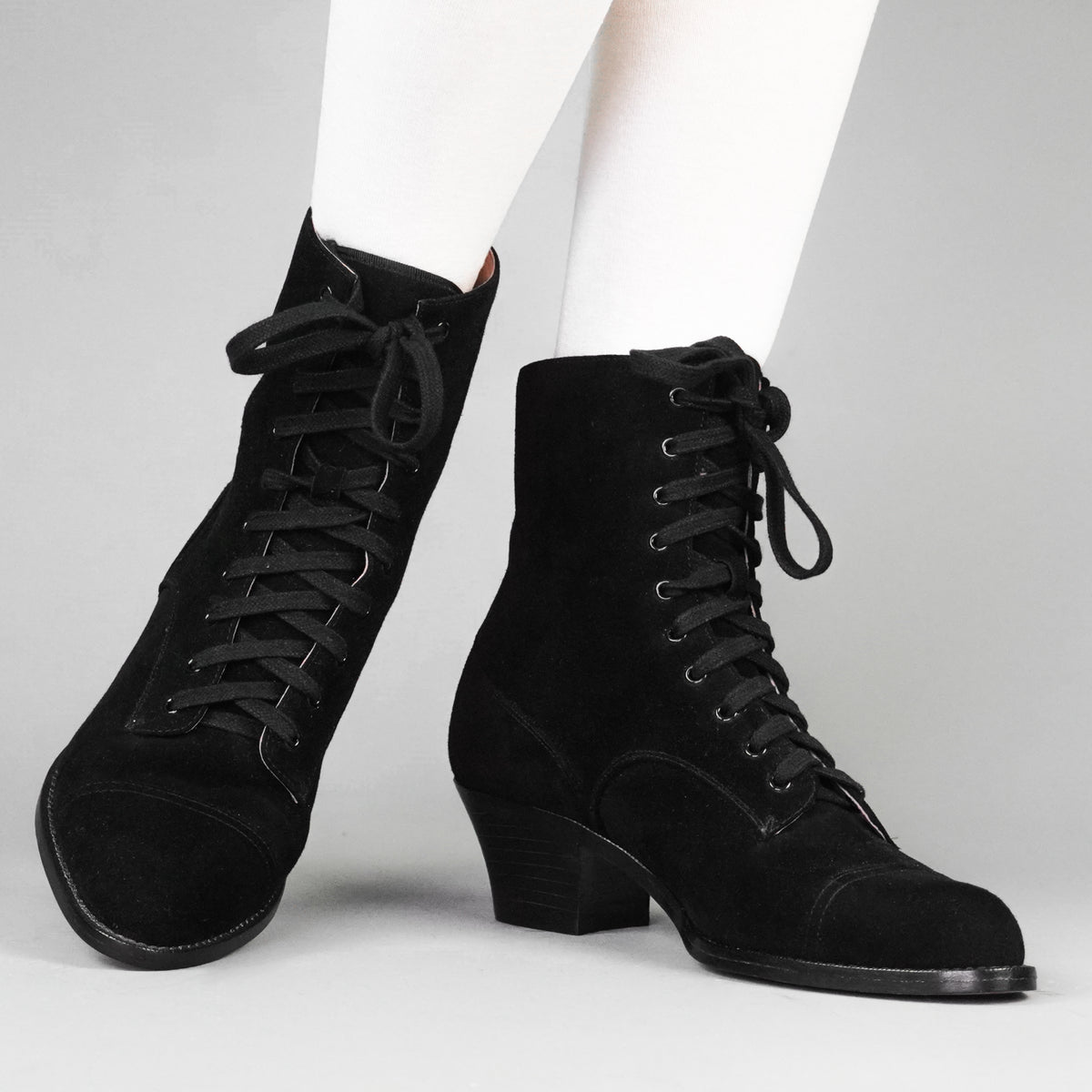 womens black suede dress boots Style ORG.75