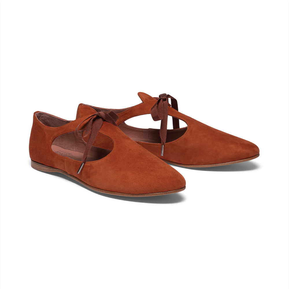 Artemisia Pre-Raphaelite Shoes (Rust Suede) – American Duchess