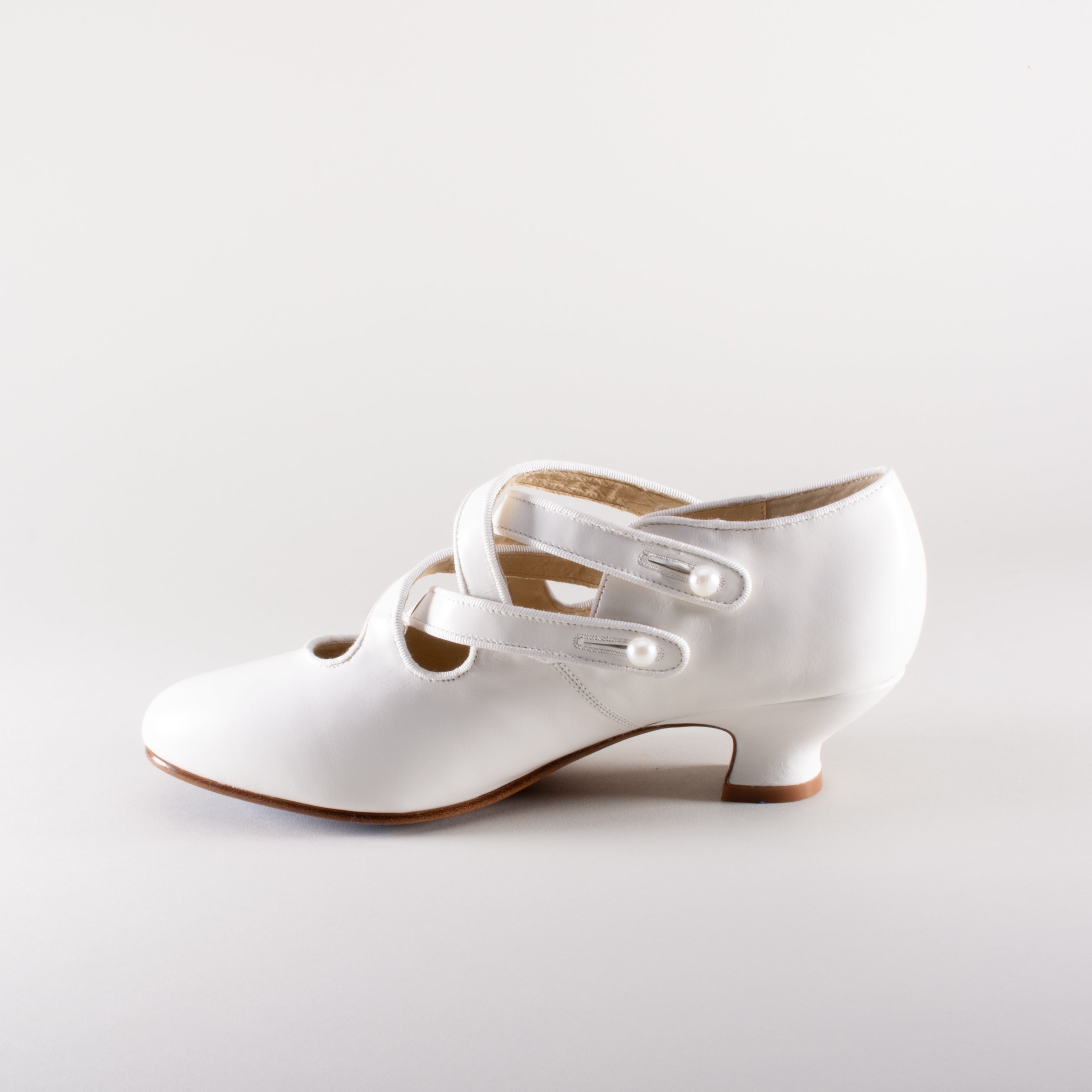 Astoria Women s Edwardian Leather Shoes Soft IVORY 9 Historically Accurate Footwear by American Duchess