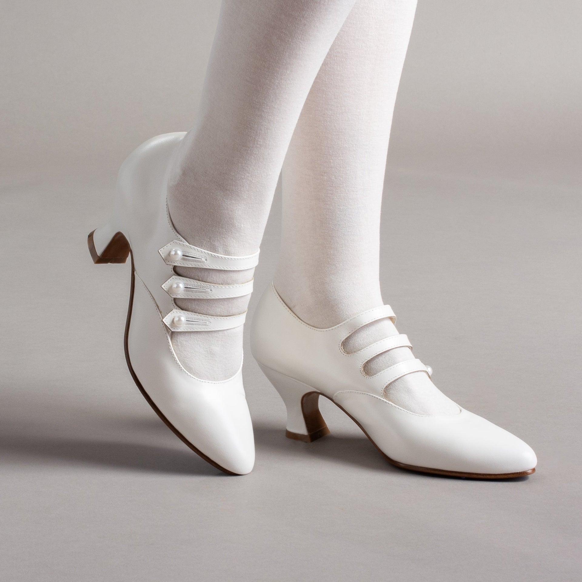 Bellatrix Edwardian Shoes (Soft Ivory) – American Duchess