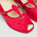 Betty Vintage Sandals (Red Suede)