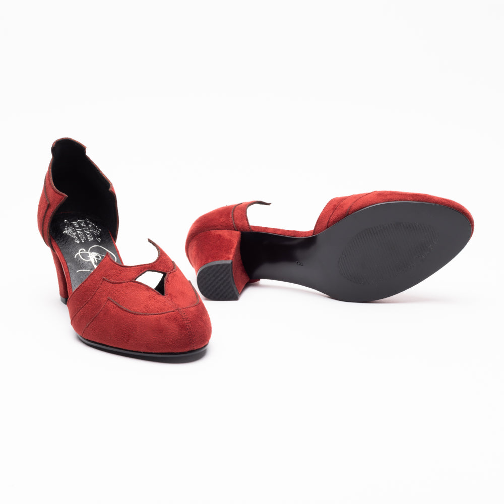 靴 AMERI Vintage MEDI MESH CONVERSION PUMPS Christine Vintage Pumps (Garnet Cloak) – American Duchess