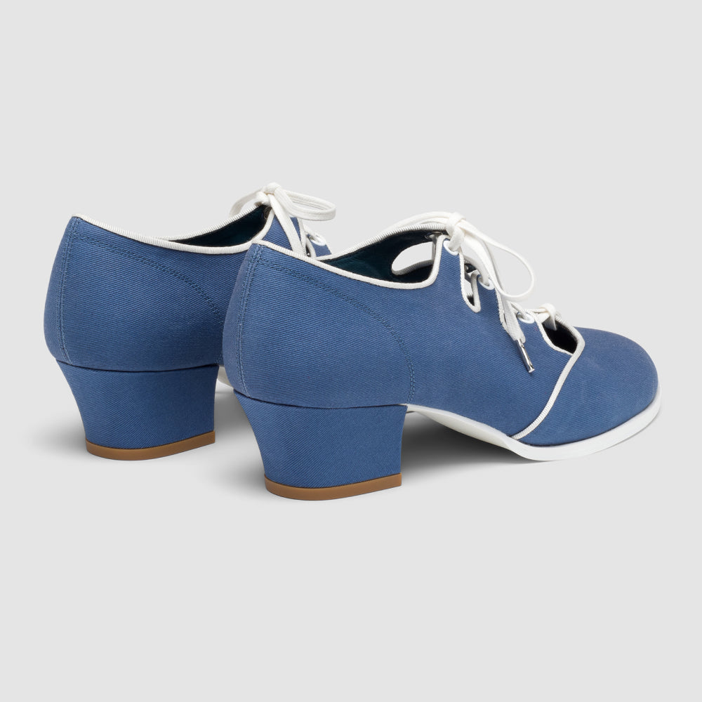 Clementine Vintage Ghillie Shoes (Denim/Ivory)