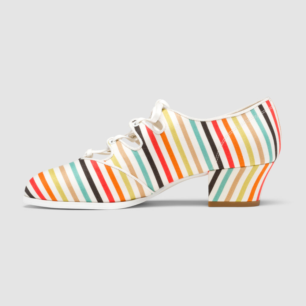 Clementine Vintage Ghillie Shoes Wide (Multi-Stripe) – American
