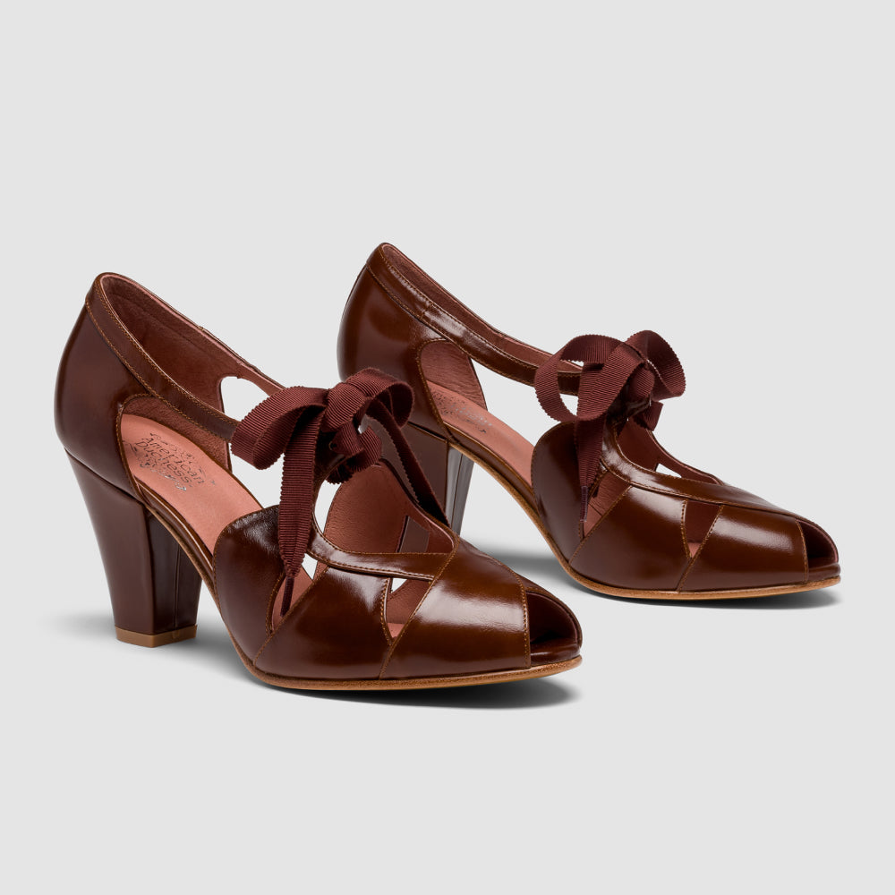 Cora Vintage Sandals (Walnut) – American Duchess