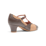 Doris 1920s Pumps Wide (Brown/Tan)