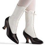 Edith Edwardian Boots (Black/Ivory)