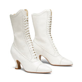 Edith Edwardian Boots Wide (Cream)