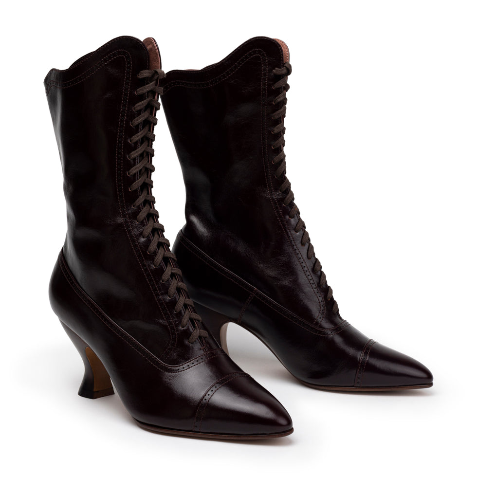 Edith Edwardian Boots Wide (Cordovan) – American Duchess