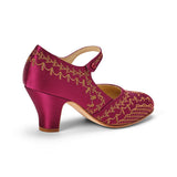 PRE-ORDER Eloise 1920s Shoes Wide (Burgundy/Gold)