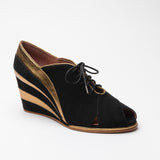 Esme 1930s Wedges (Gold/Black)
