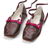 PRE-ORDER Eugenie Slippers Wide (Brown/Magenta)