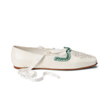 PRE-ORDER Eugenie Slippers (Ivory/Turquoise)