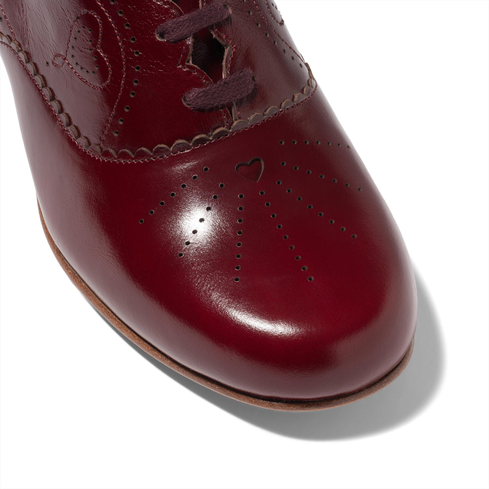 burgundy dress shoes for ladies Allegra K Women's Pointy Toe Slip on Plaid Printing Closed Toe Chunky Heel Pumps 5 M US Finished with brogue details Gretel Vintage Oxfords (Burgundy) 6.5
