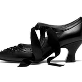 Laurel Beaded Edwardian Shoes Wide (Black)