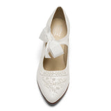Laurel Beaded Edwardian Shoes Wide (Soft White)