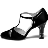 Marigold Rhinestone 1920s Pumps (Black)