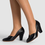Marilyn Vintage Pumps (Mock Croc Black)