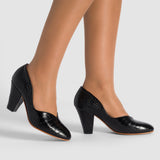 Marilyn Vintage Pumps (Mock Croc Black)