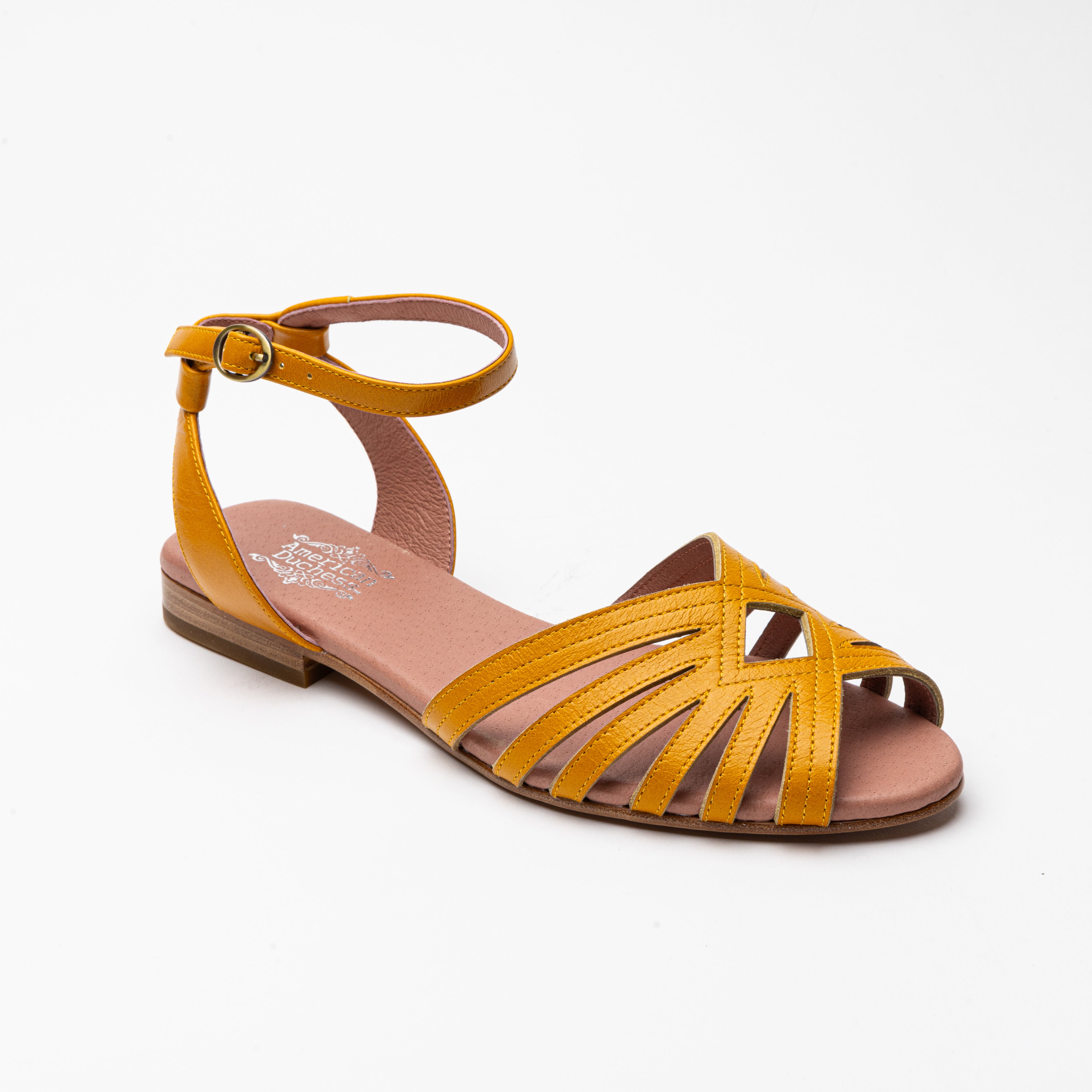 Marta Vintage Sandals (Goldenrod Yellow) – American Duchess