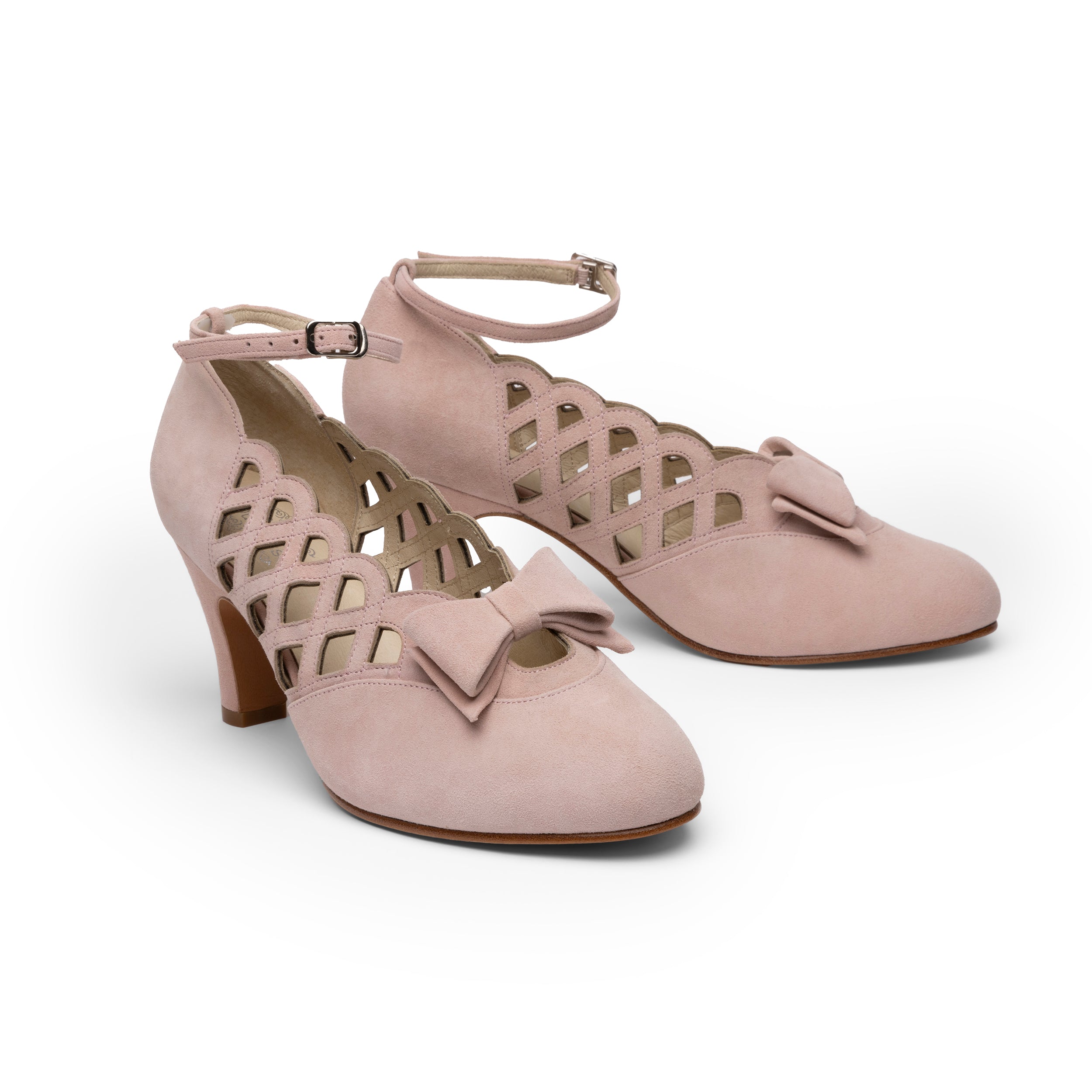 Jessie Vintage Pumps Wide (Pink Suede) – American Duchess