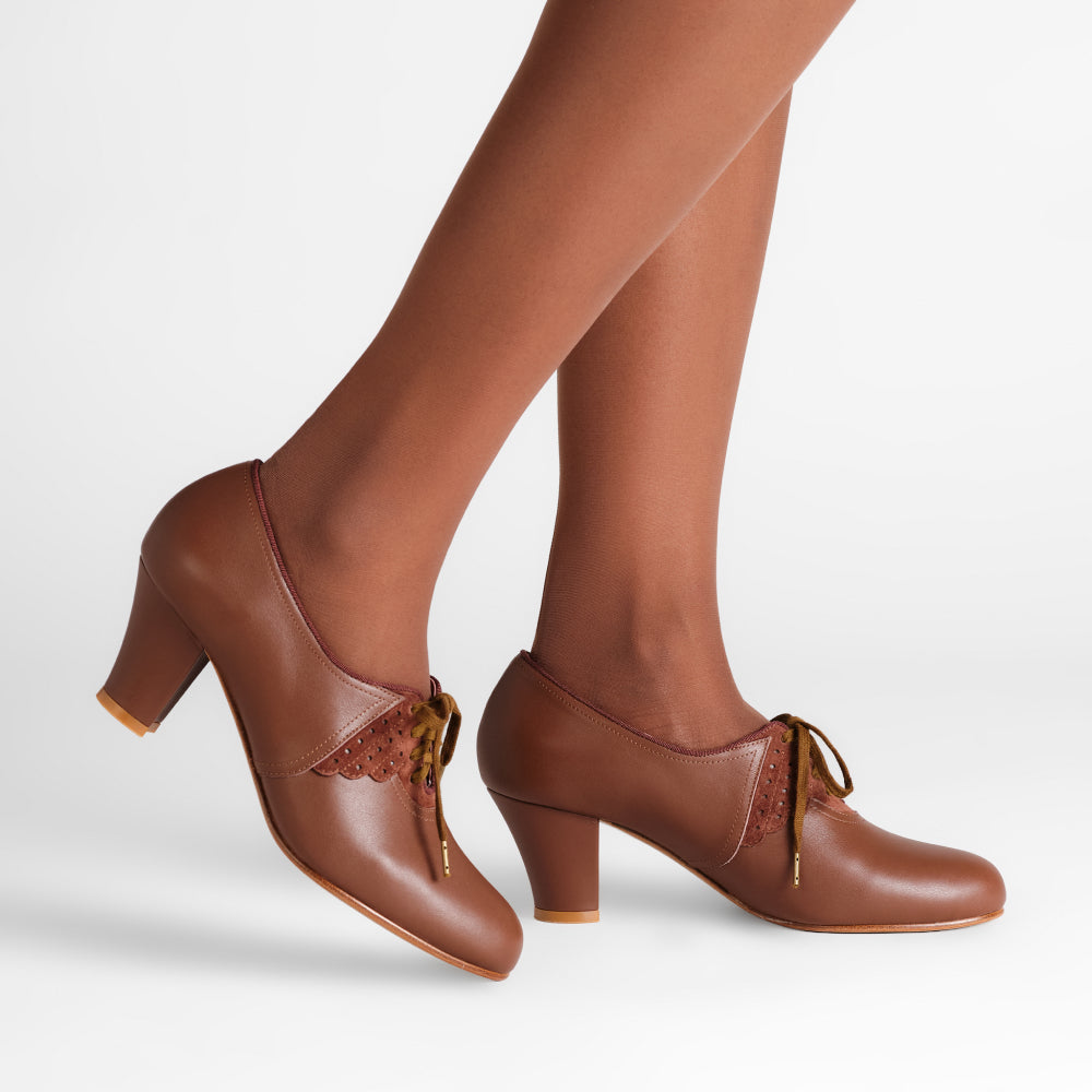 Annette Vintage Oxfords (Chestnut) – American Duchess