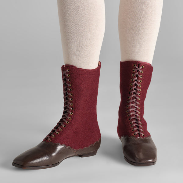 Balmoral Boots Wide (Espresso/Burgundy) – American Duchess