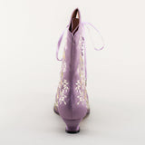 Flora Embroidered Boots Wide (Lavender)