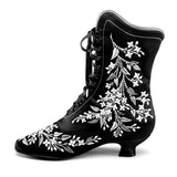 Flora Embroidered Boots Wide (Black)