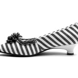 Josephine 18th Century Pumps (Charcoal/White)