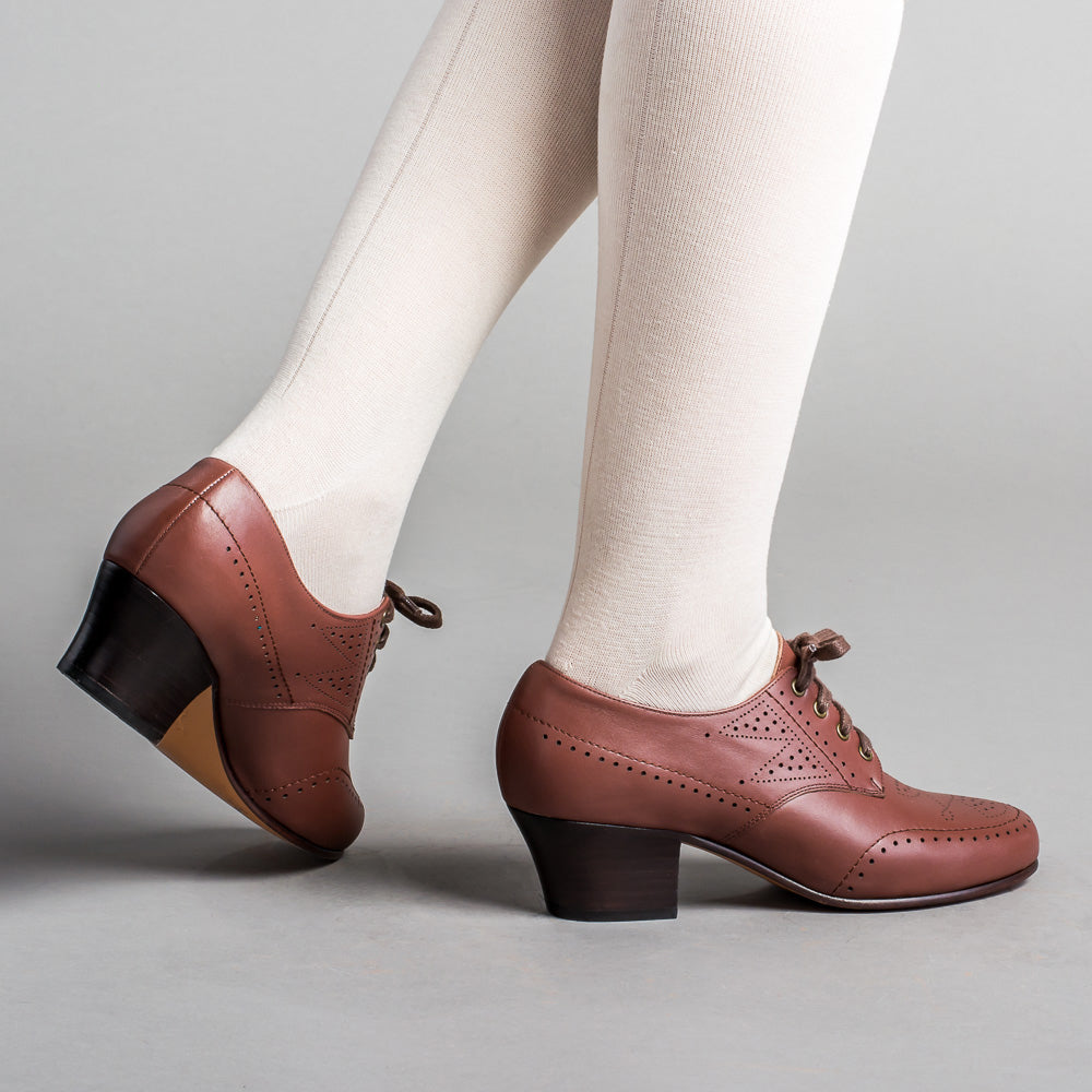 Claire 1940's Oxfords Wide (Brown) – American Duchess