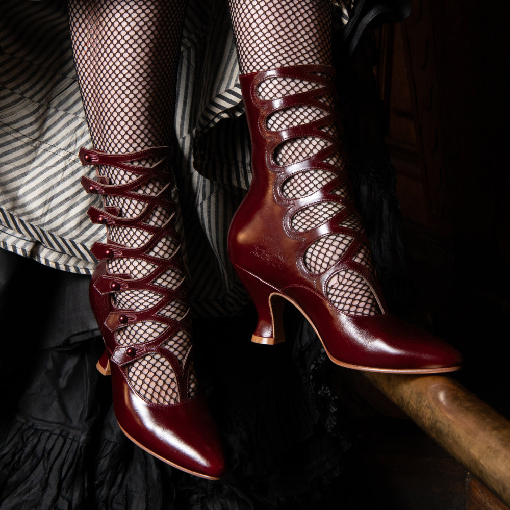 Cleo Edwardian Boots (Black) – American Duchess