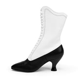 Edith Edwardian Boots (Black/Ivory)
