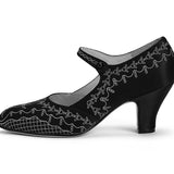 PRE-ORDER Eloise 1920s Shoes Wide (Black/Gold)