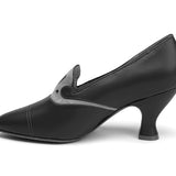 Elsie Edwardian Pumps (Dark Olive/Light Olive)