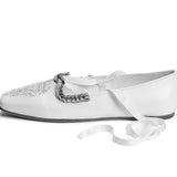 PRE-ORDER Eugenie Slippers Wide (Ivory/Turquoise)