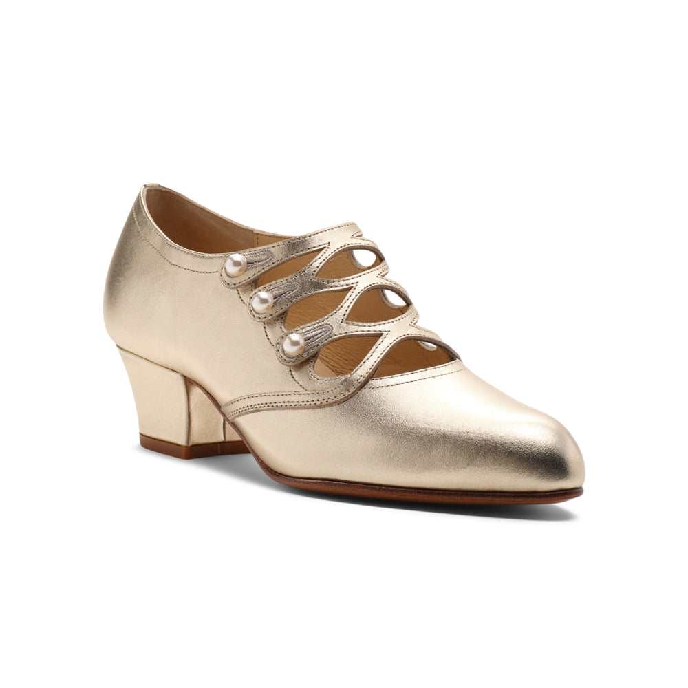 Gloria Edwardian Shoes (Pale Gold) – American Duchess