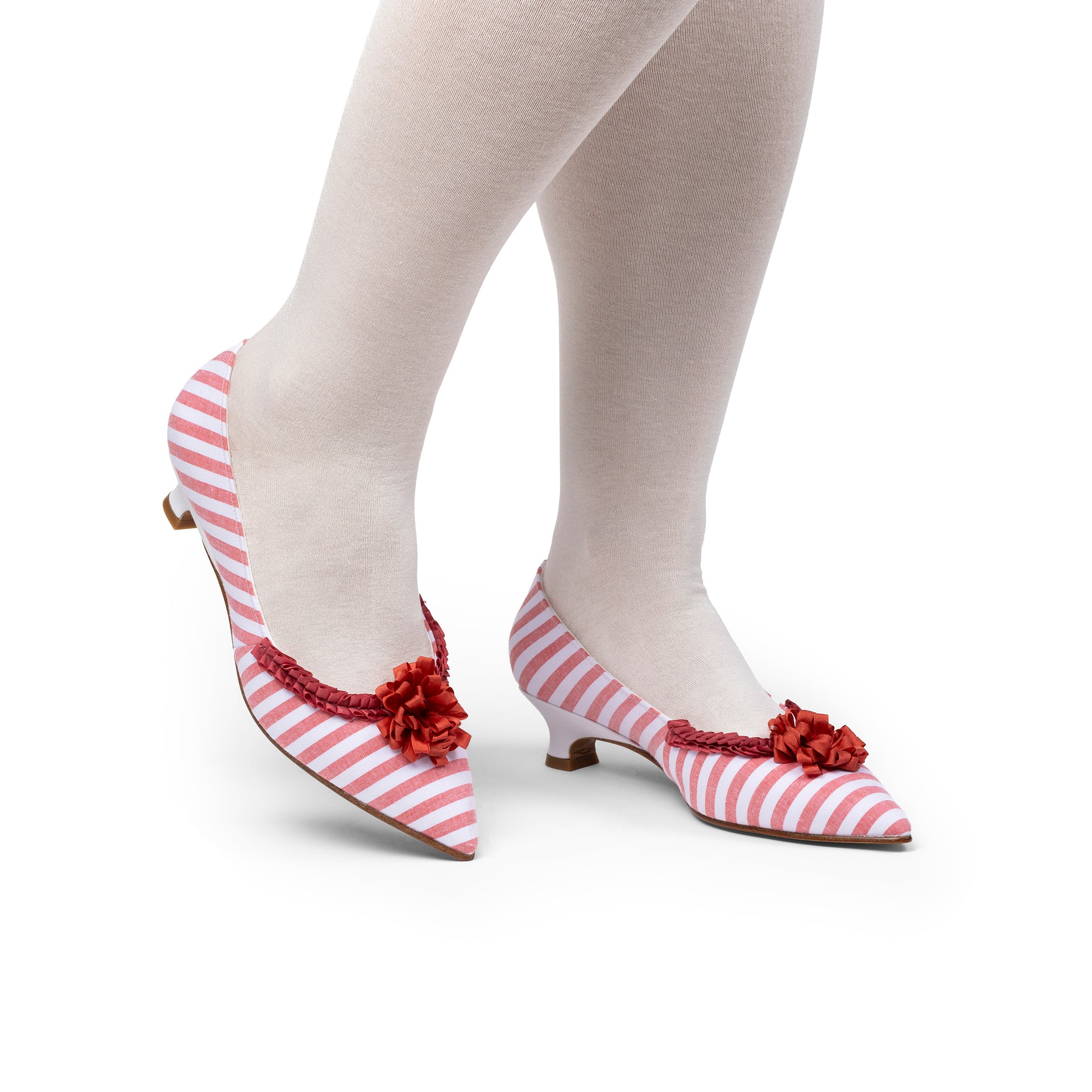 Josephine 18th Century Pumps (Red/White) – American Duchess