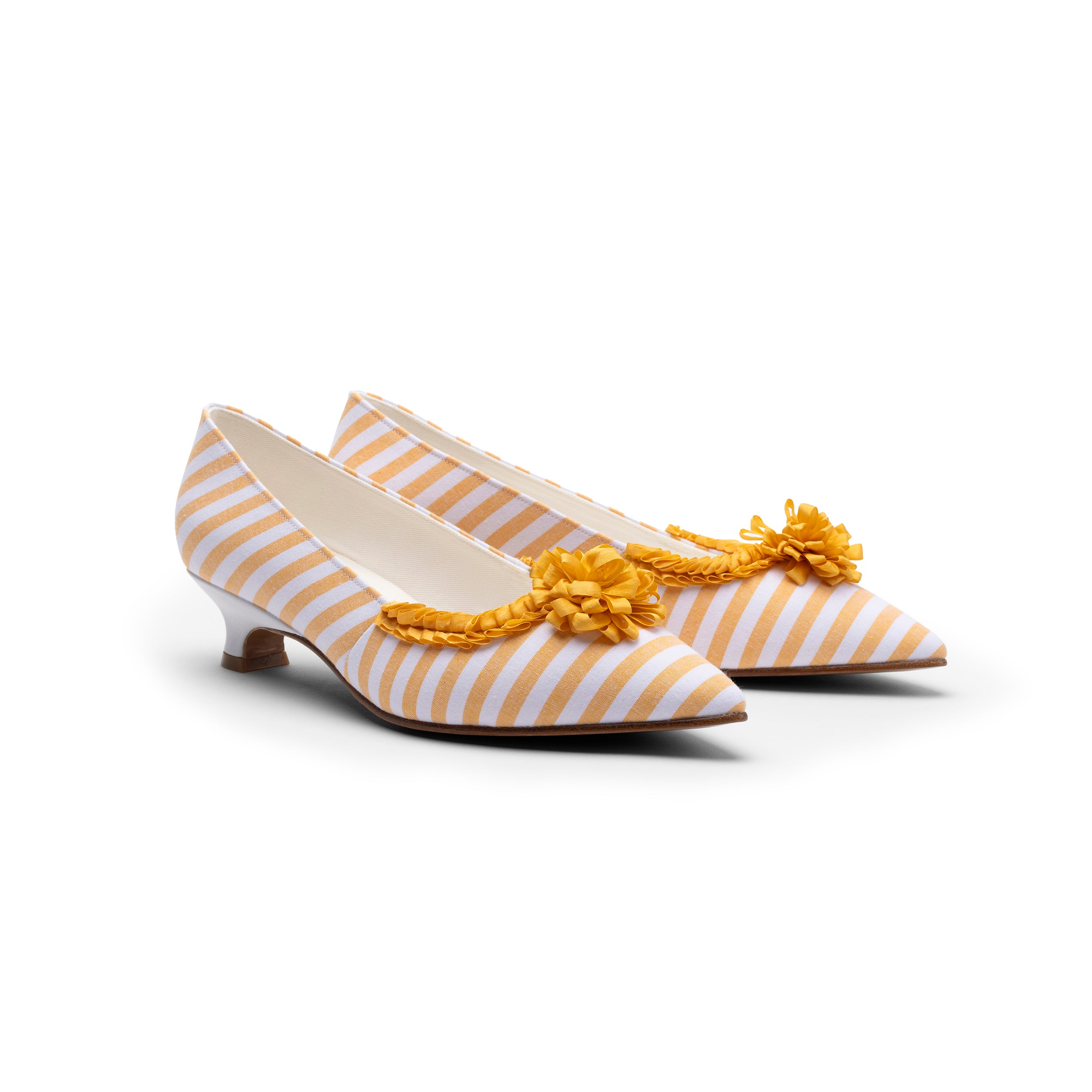 Josephine 18th Century Pumps (Yolk Yellow/White) – American Duchess