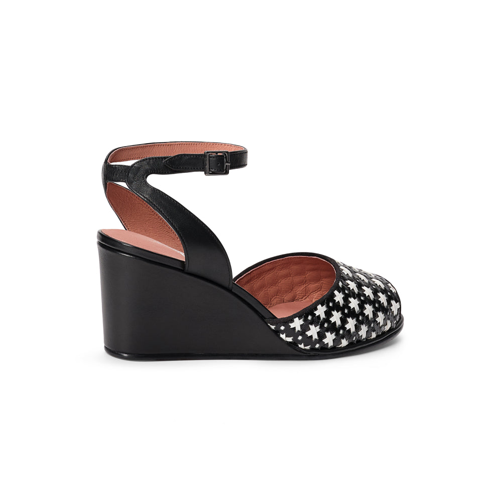 Judy 1940s Wedges (Black/Ivory) – American Duchess