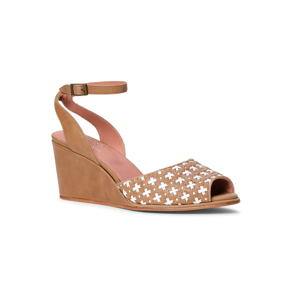 Judy 1940s Wedges (Tan/Ivory) – American Duchess