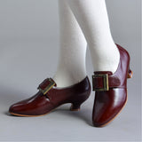 Kensington 18th Century Leather Shoes Wide (Bordeaux)