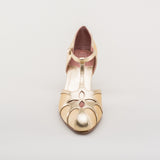 Lilith Vintage Flapper T-Straps Wide (Gold/Gold)