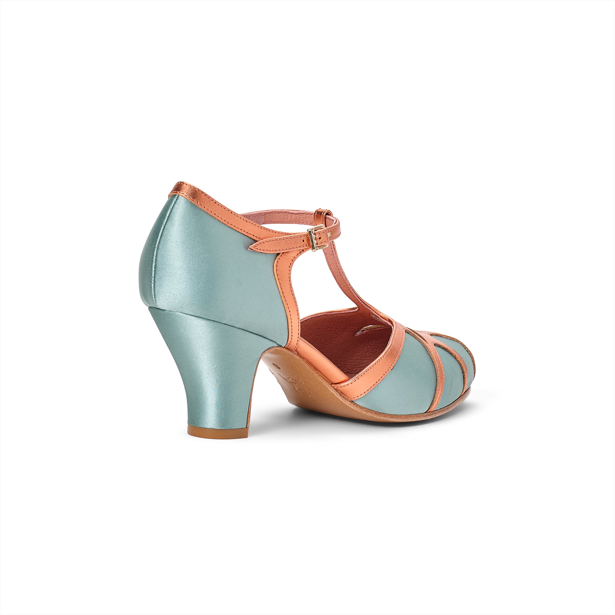 Lilith Vintage Flapper T-Straps (Teal/Copper) – American Duchess