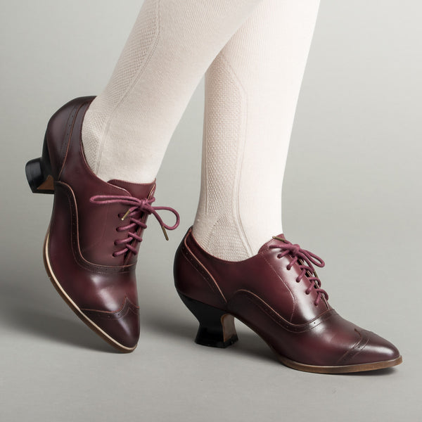 Londoner Edwardian Oxfords Wide (Cherry) – American Duchess