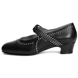 Margaret 1920s Shoes (Black/Pewter)