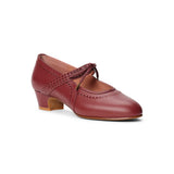 Margaret 1920s Shoes Wide (Red/Burgundy)