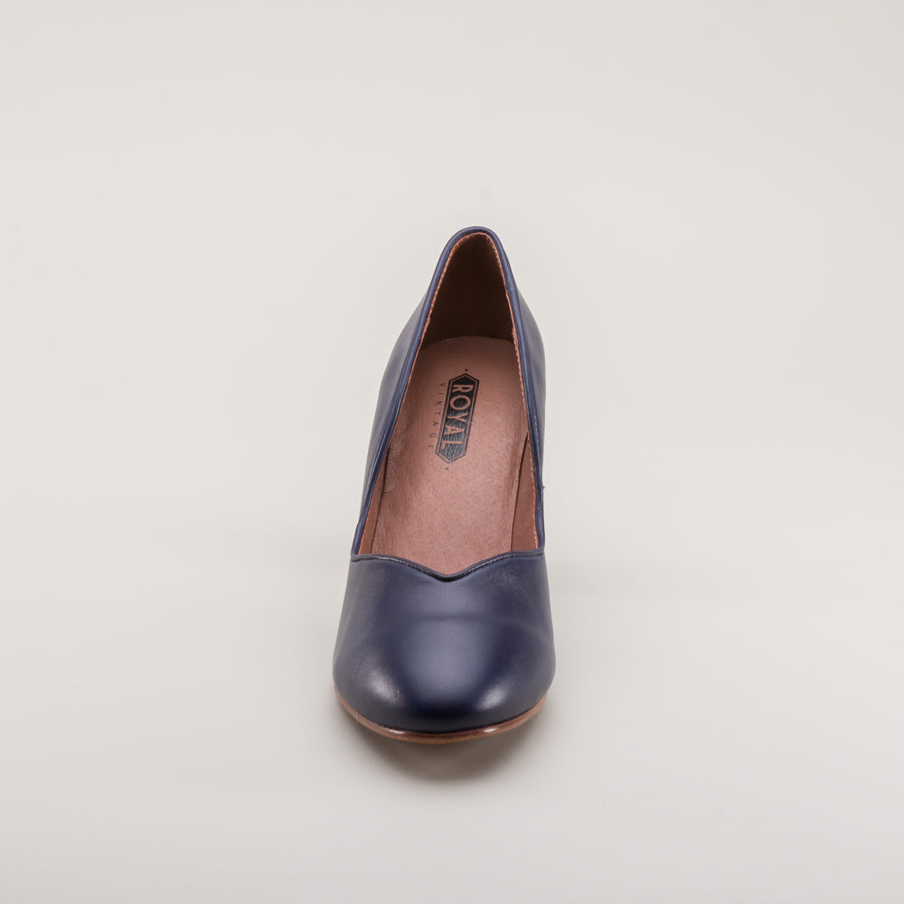 Marilyn Vintage Pumps Wide Navy Blue American Duchess