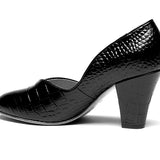 Marilyn Vintage Pumps (Mock Croc Black)